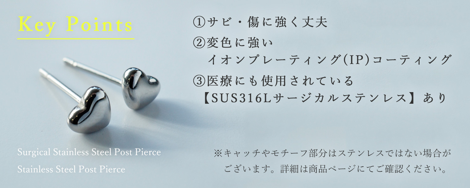 ステンレスポストピアスのポイント