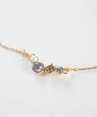 【恋は光着用】ナチュラルストーンとビジューのプチペンダント【MUK Dreamy stone】
