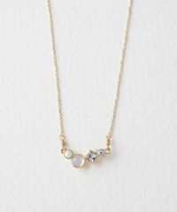 【恋は光着用】ナチュラルストーンとビジューのプチペンダント【MUK Dreamy stone】