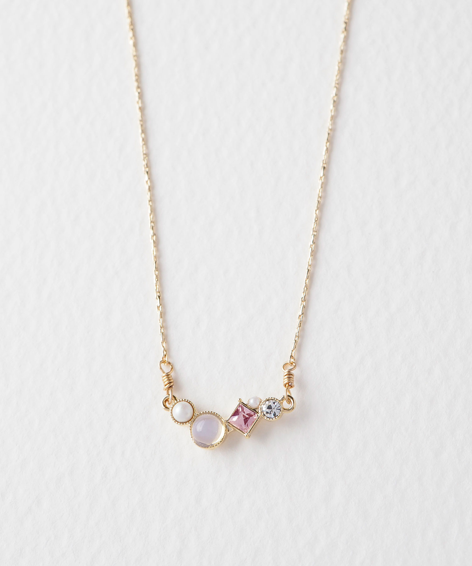 ナチュラルストーンとビジューのプチペンダント【MUK Dreamy stone】