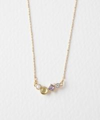 【恋は光着用】ナチュラルストーンとビジューのプチペンダント【MUK Dreamy stone】