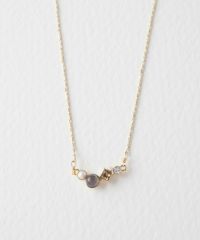 【恋は光着用】ナチュラルストーンとビジューのプチペンダント【MUK Dreamy stone】