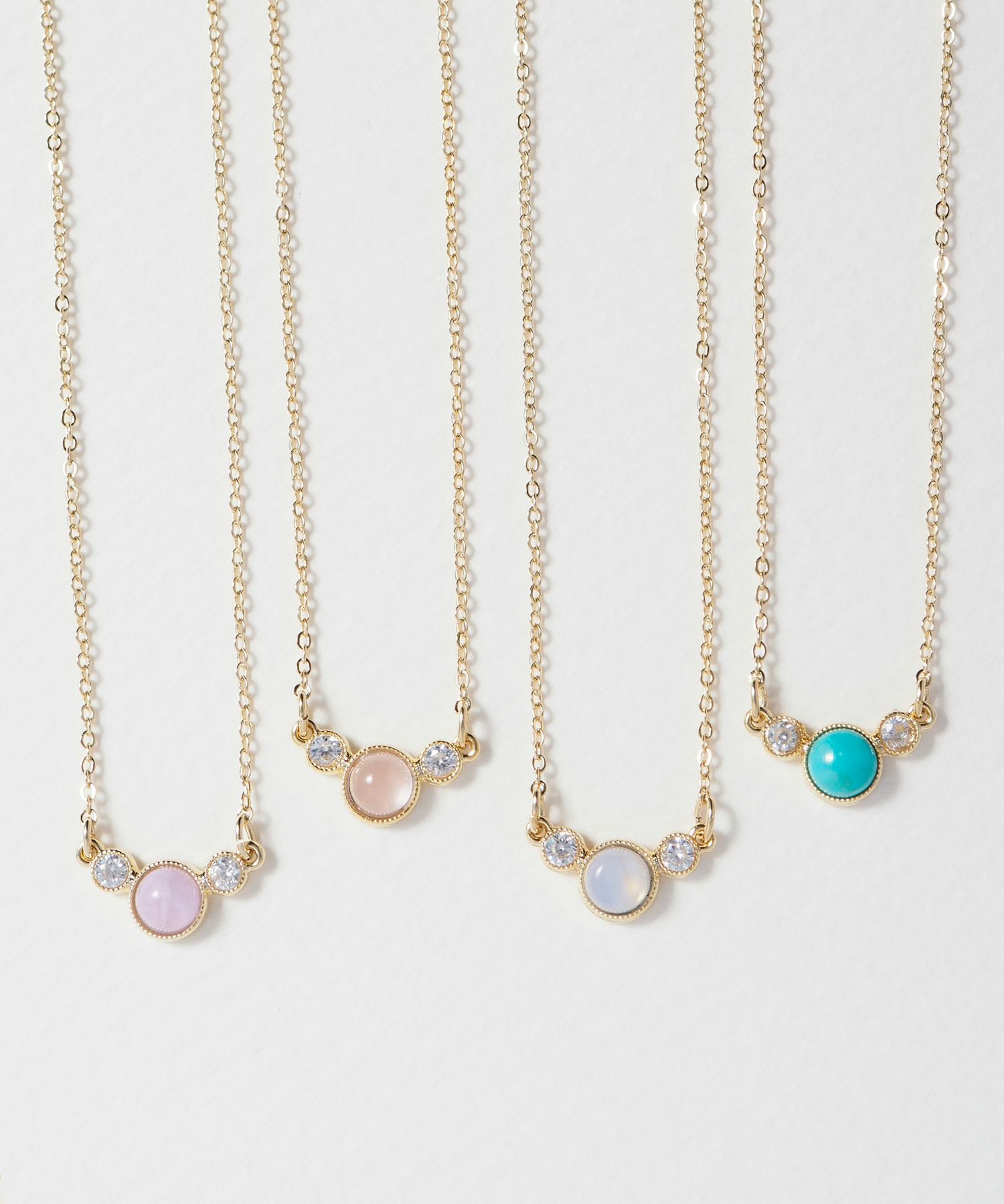 【恋は光着用】ナチュラルストーンとクリスタルのプチペンダント【MUK Dreamy stone】