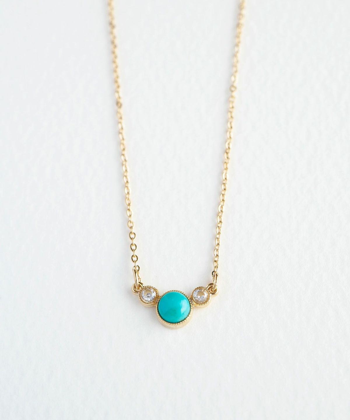 【恋は光着用】ナチュラルストーンとクリスタルのプチペンダント【MUK Dreamy stone】