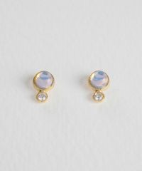 ナチュラルストーンとクリスタルのチタンポストピアス【MUK Dreamy stone】