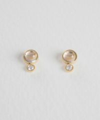 ナチュラルストーンとクリスタルのチタンポストピアス【MUK Dreamy stone】