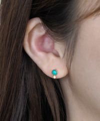 ナチュラルストーンとクリスタルのチタンポストピアス【MUK Dreamy stone】