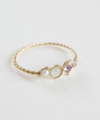 ナチュラルストーンとビジューのリング【MUK Dreamy stone】