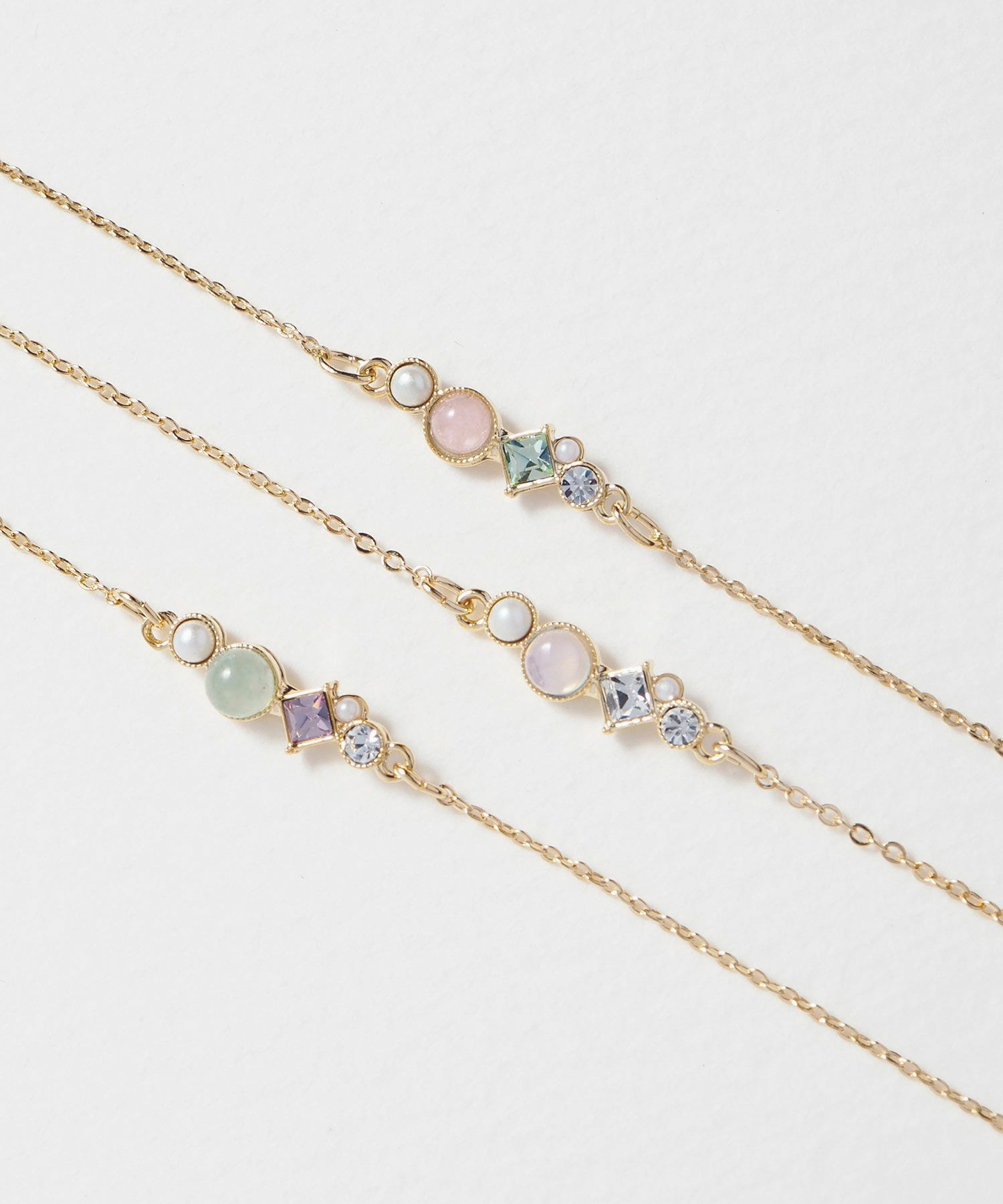 ナチュラルストーンとビジューのブレスレット【MUK Dreamy stone】