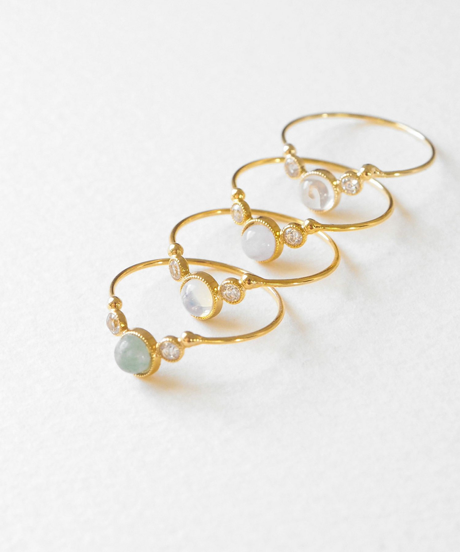 ナチュラルストーンとクリスタルのリング【MUK Dreamy stone】