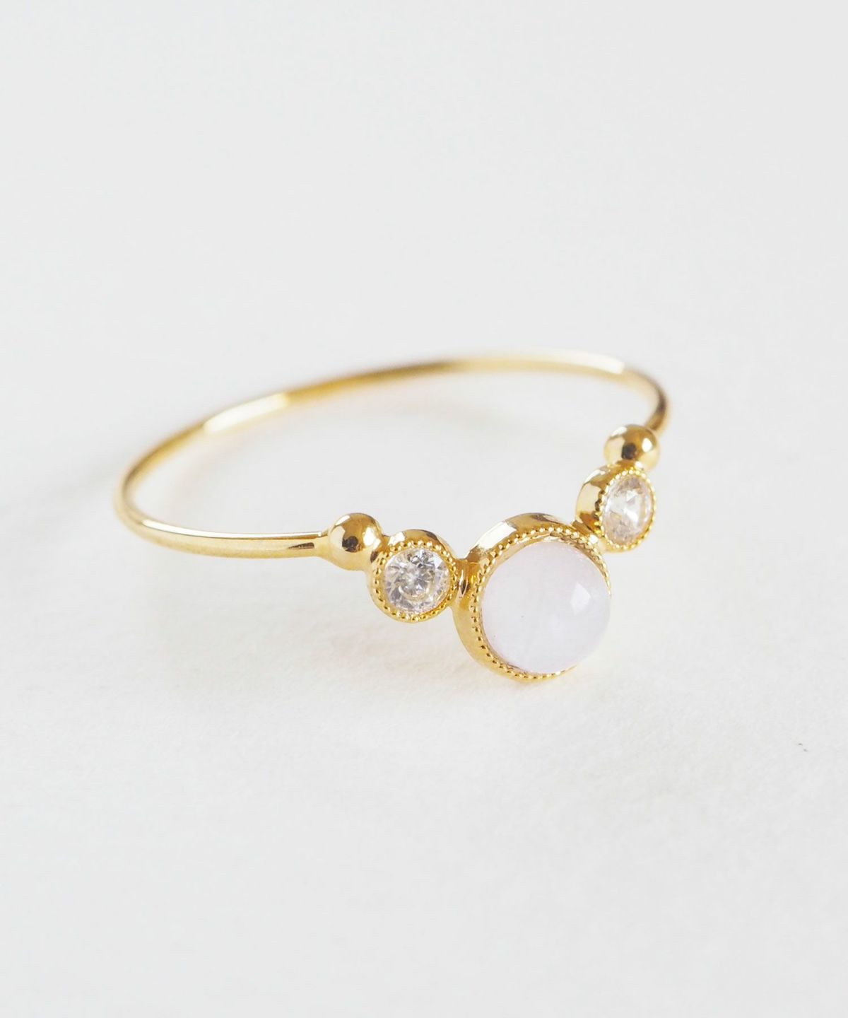 ナチュラルストーンとクリスタルのリング【MUK Dreamy stone】