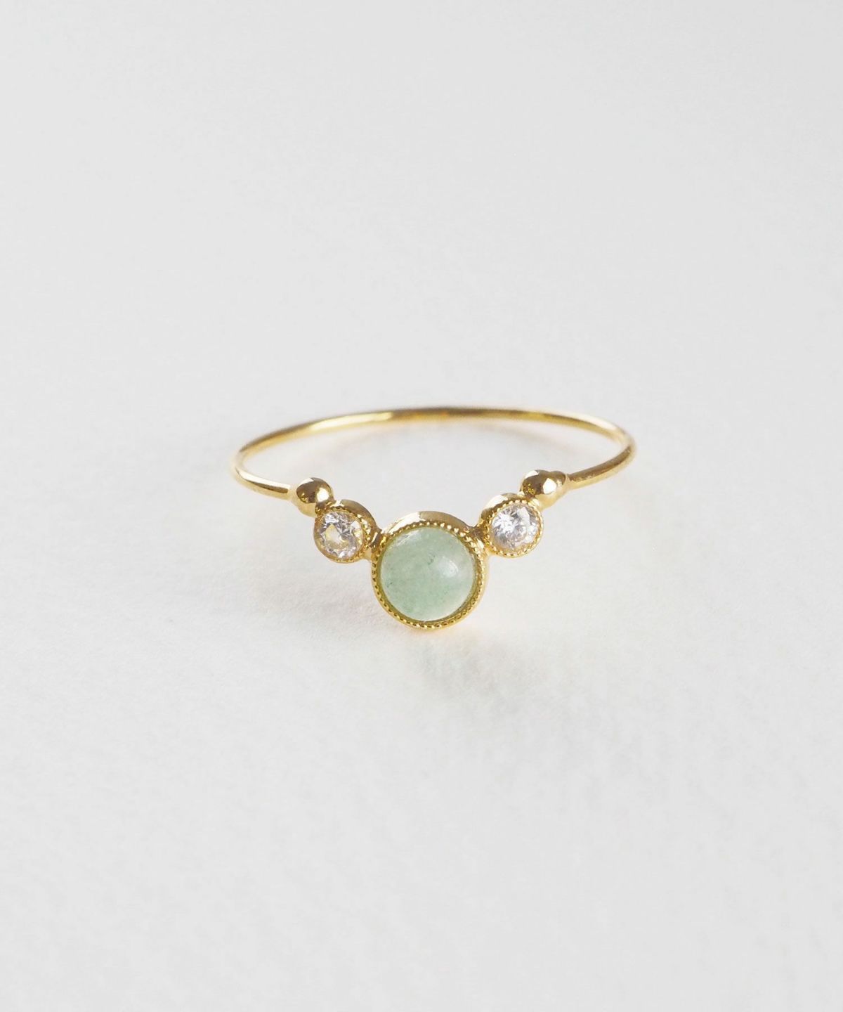 ナチュラルストーンとクリスタルのリング【MUK Dreamy stone】