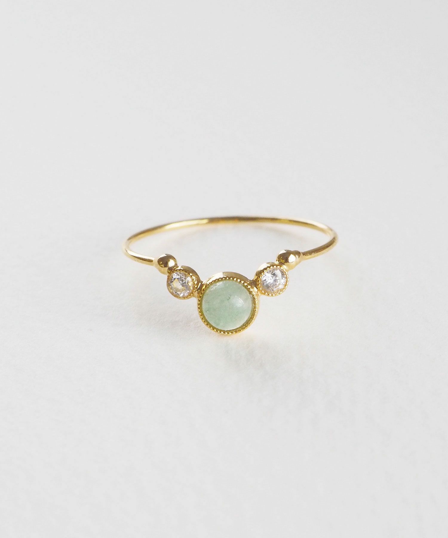 ナチュラルストーンとクリスタルのリング【MUK Dreamy stone】