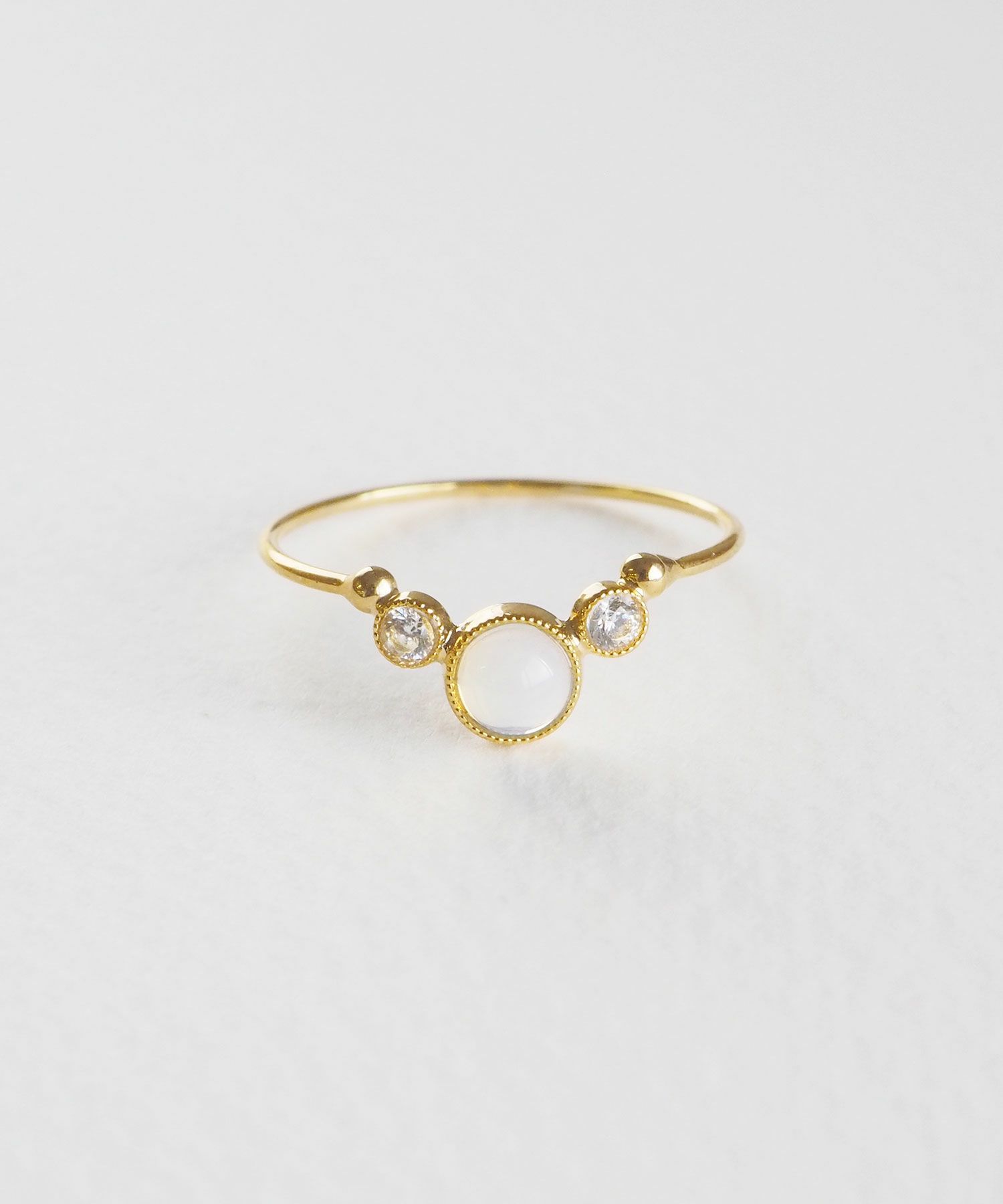 ナチュラルストーンとクリスタルのリング【MUK Dreamy stone】