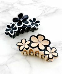 フラワーアクリルヘアクリップ