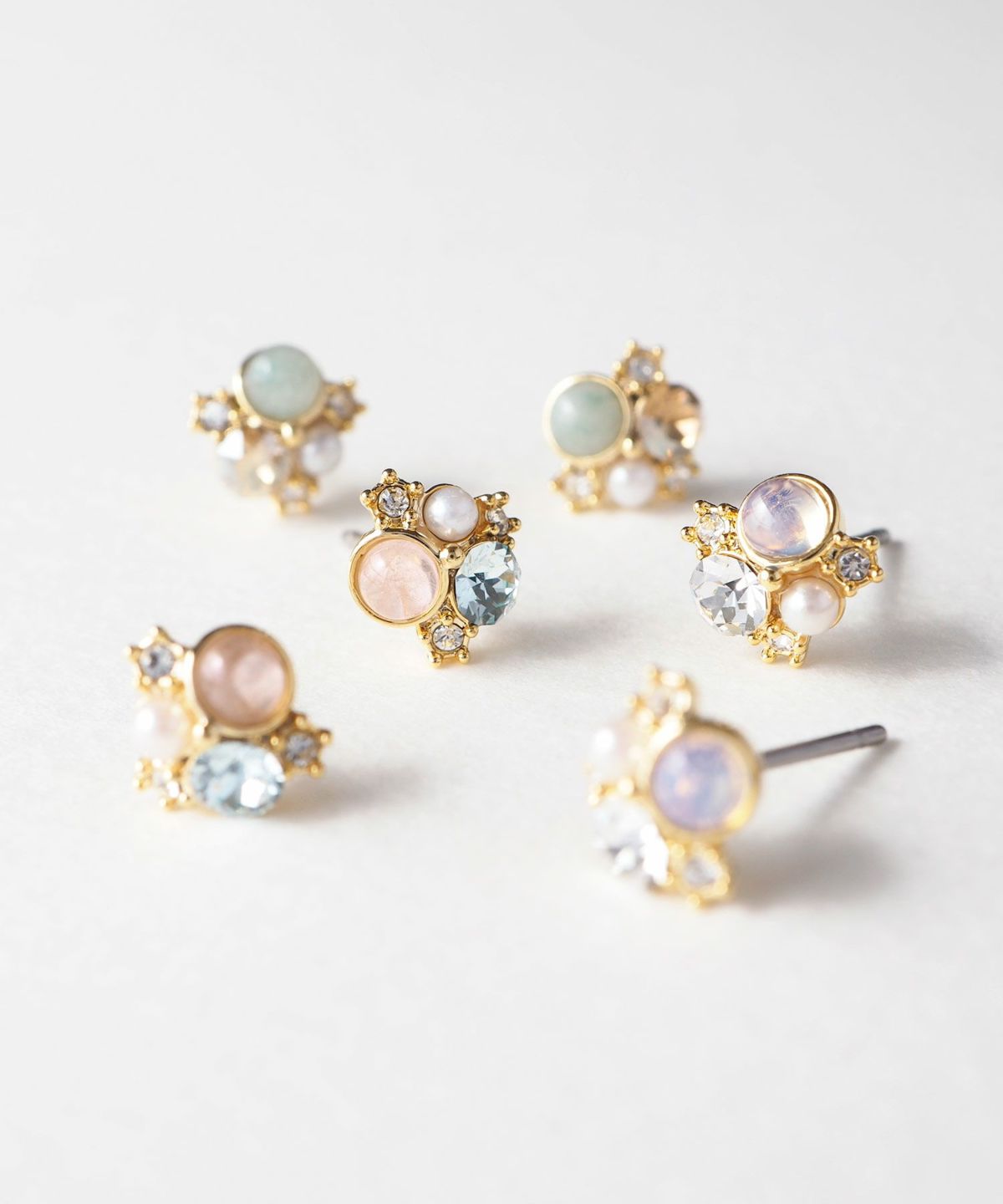 ナチュラルストーンプチビジューピアス【MUK Dreamy stone ナチュラルストーンプチビジューピアス【MUK Dreamy stone