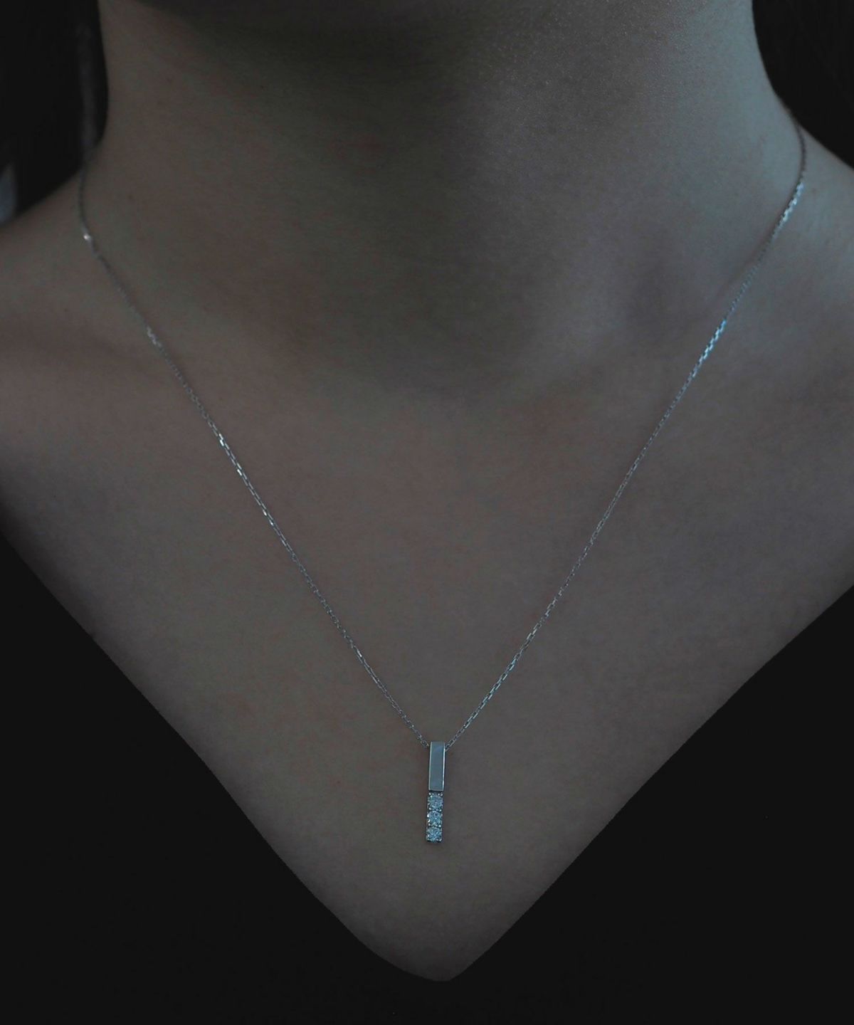 Simple bar pendant【LAB DIAMOND】