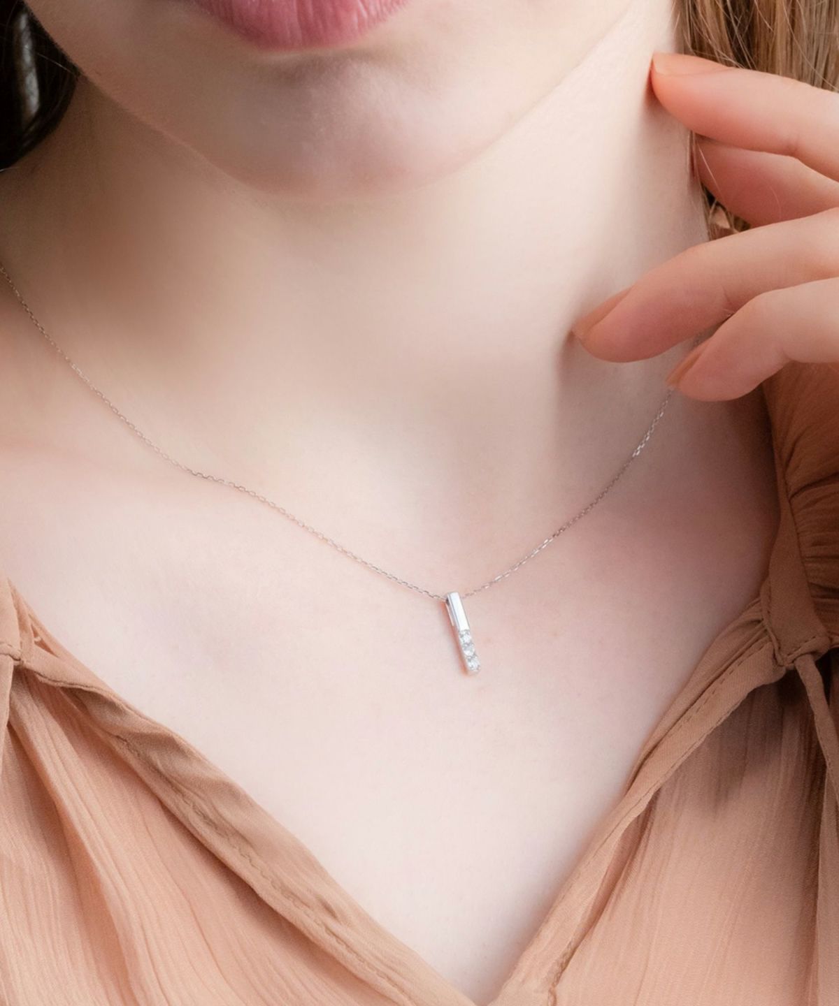 Simple bar pendant【LAB DIAMOND】