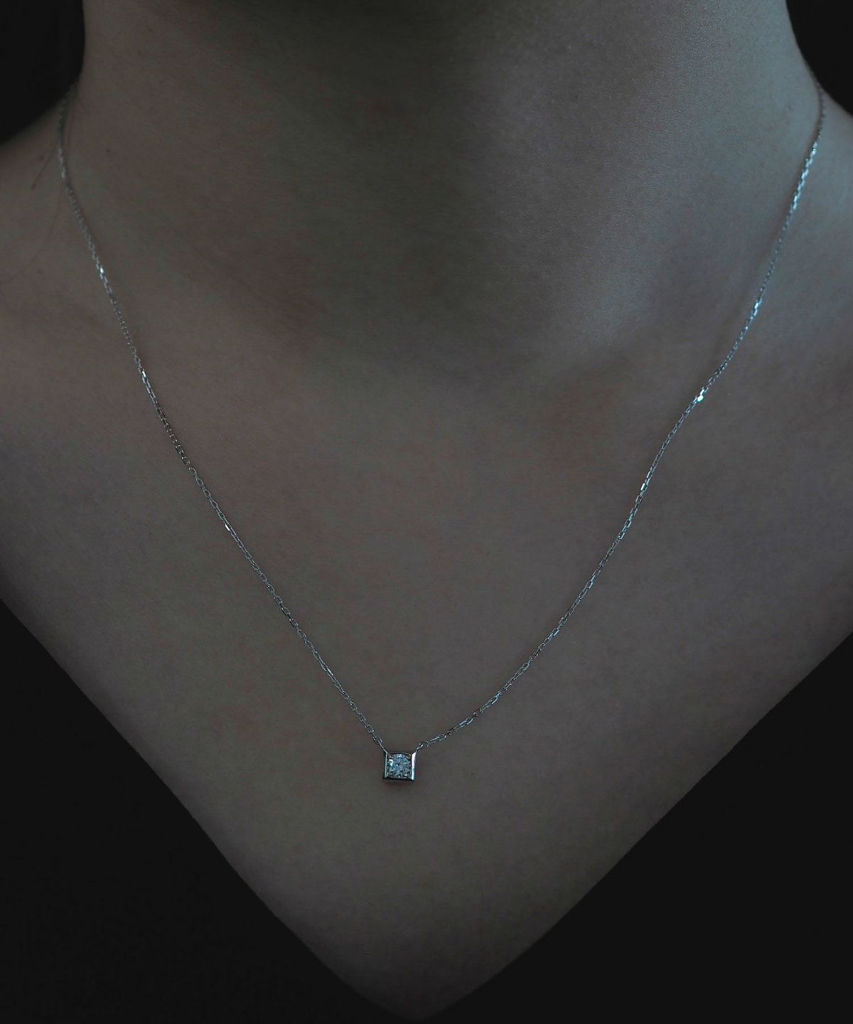 Square pendant【LAB DIAMOND】