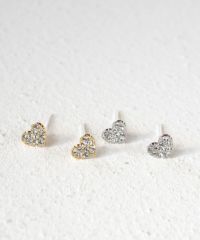 ハートのセラミックポストピアス