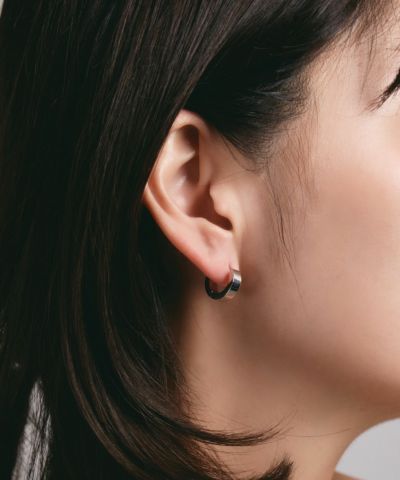 SHIHARA ワンストーンフープピアス　保証書付き One-Stone Hoop Pierce 03 - SHIHARA