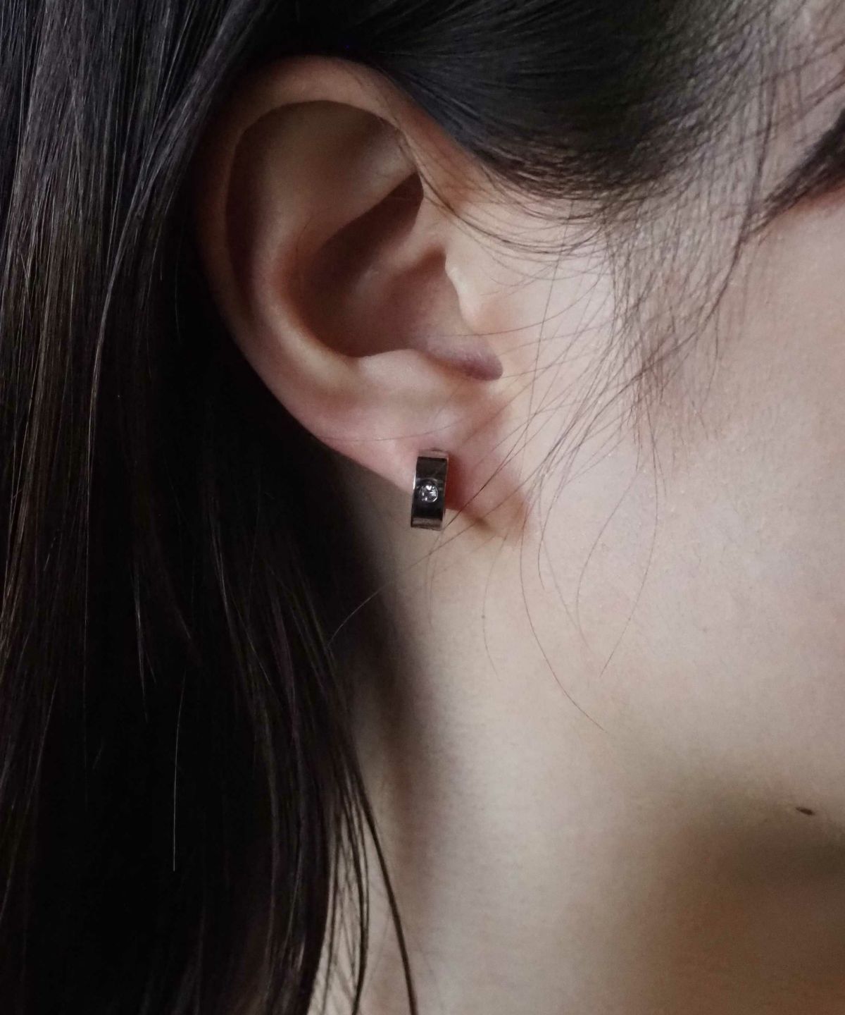 ∞美品∞スワロフスキー フープピアス ワンタッチ式 ビジュー ∞美品∞スワロフスキー フープピアス ワンタッチ式 ビジュー