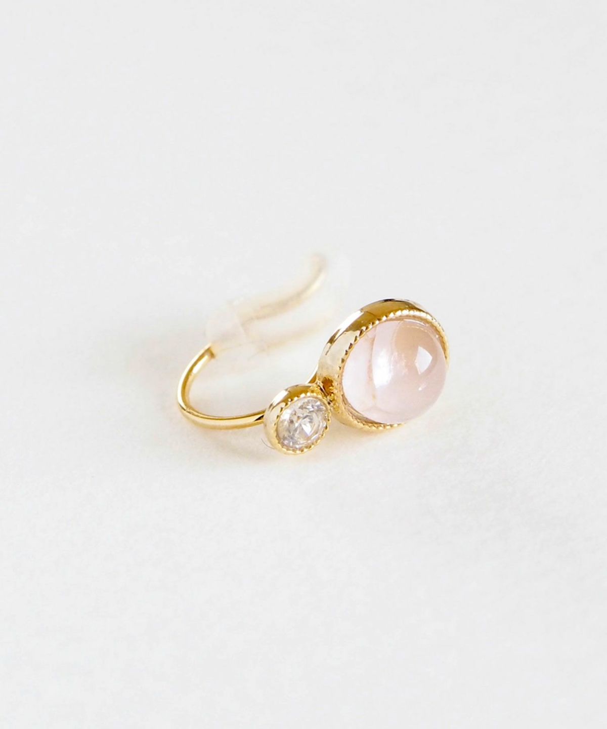 ナチュラルストーンとクリスタルのノンホールイヤリング【MUK Dreamy stone】