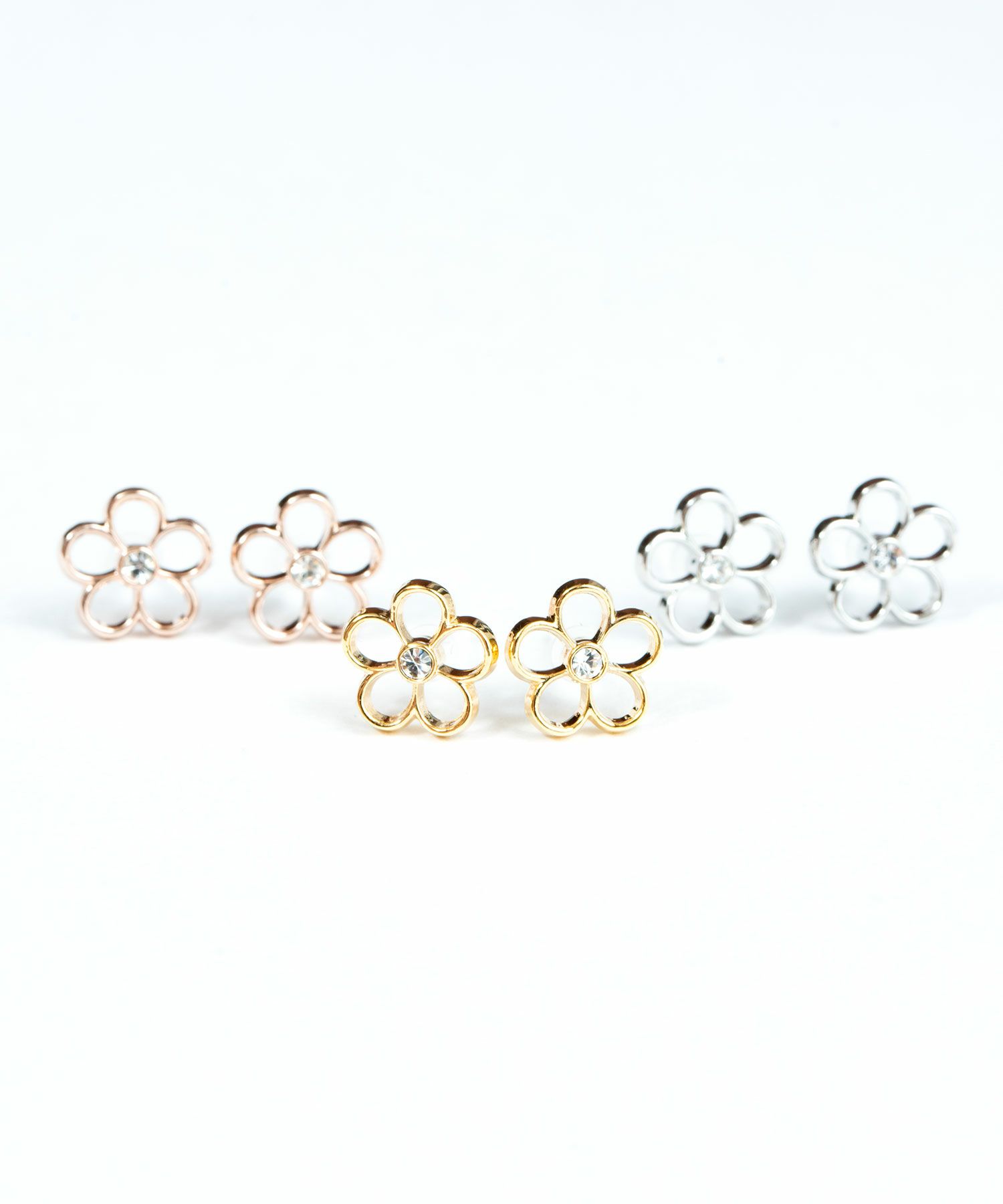 ホローフラワーセラミックポストピアス