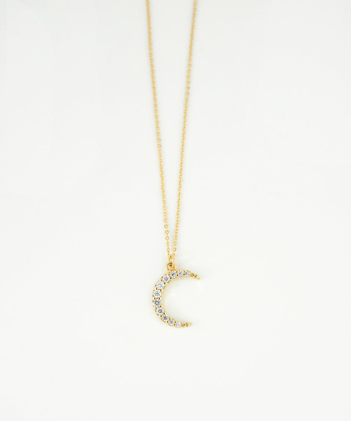 クレセントムーンキュービックジルコニアプチペンダント【MUK】