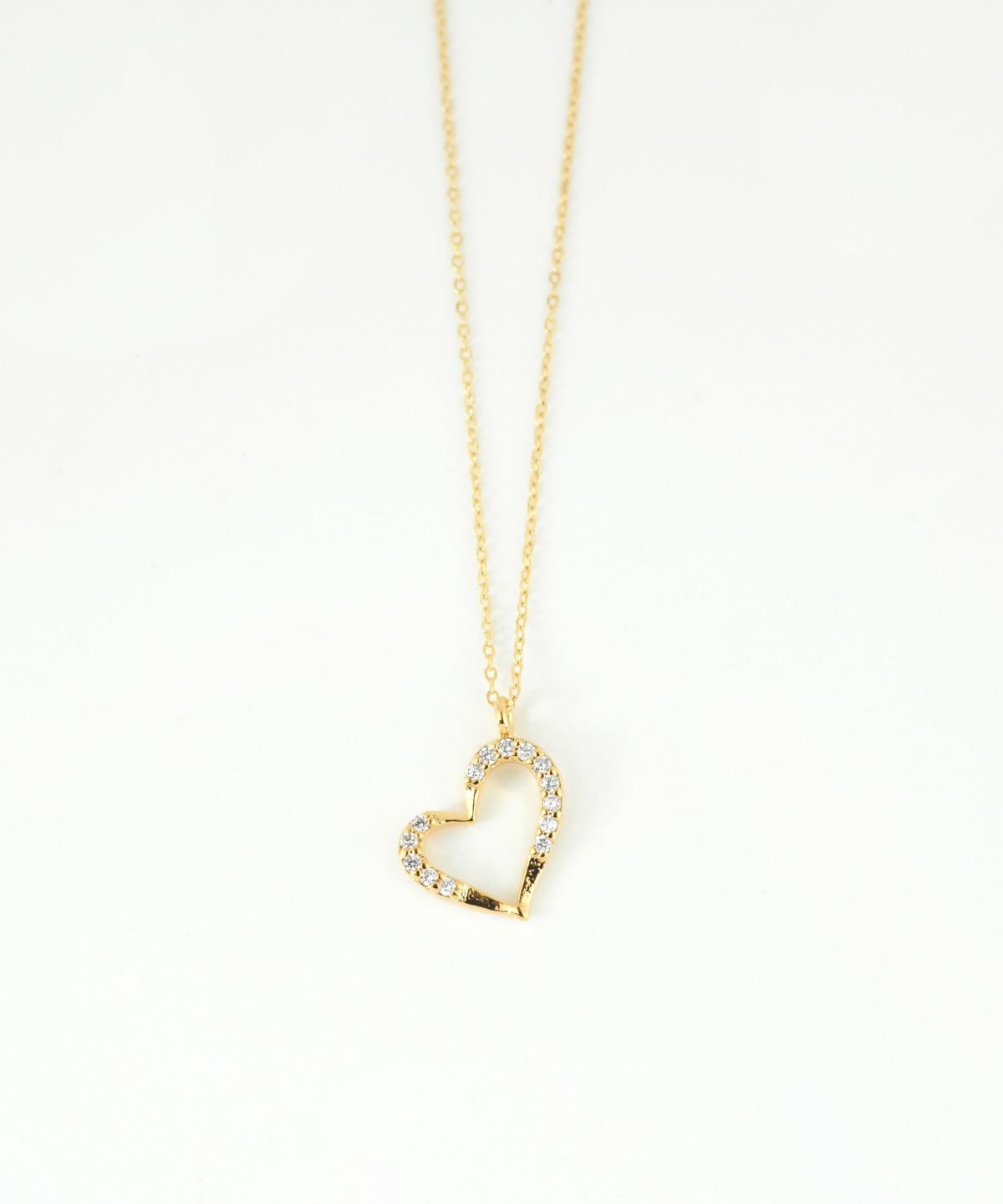 オープンハートキュービックジルコニアプチペンダント【MUK】