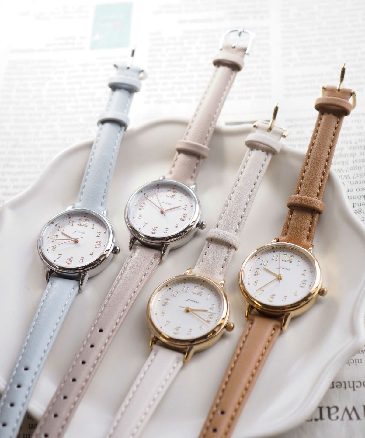 【10気圧防水/金属アレルギー対応】 ラテカラーレディースウォッチ