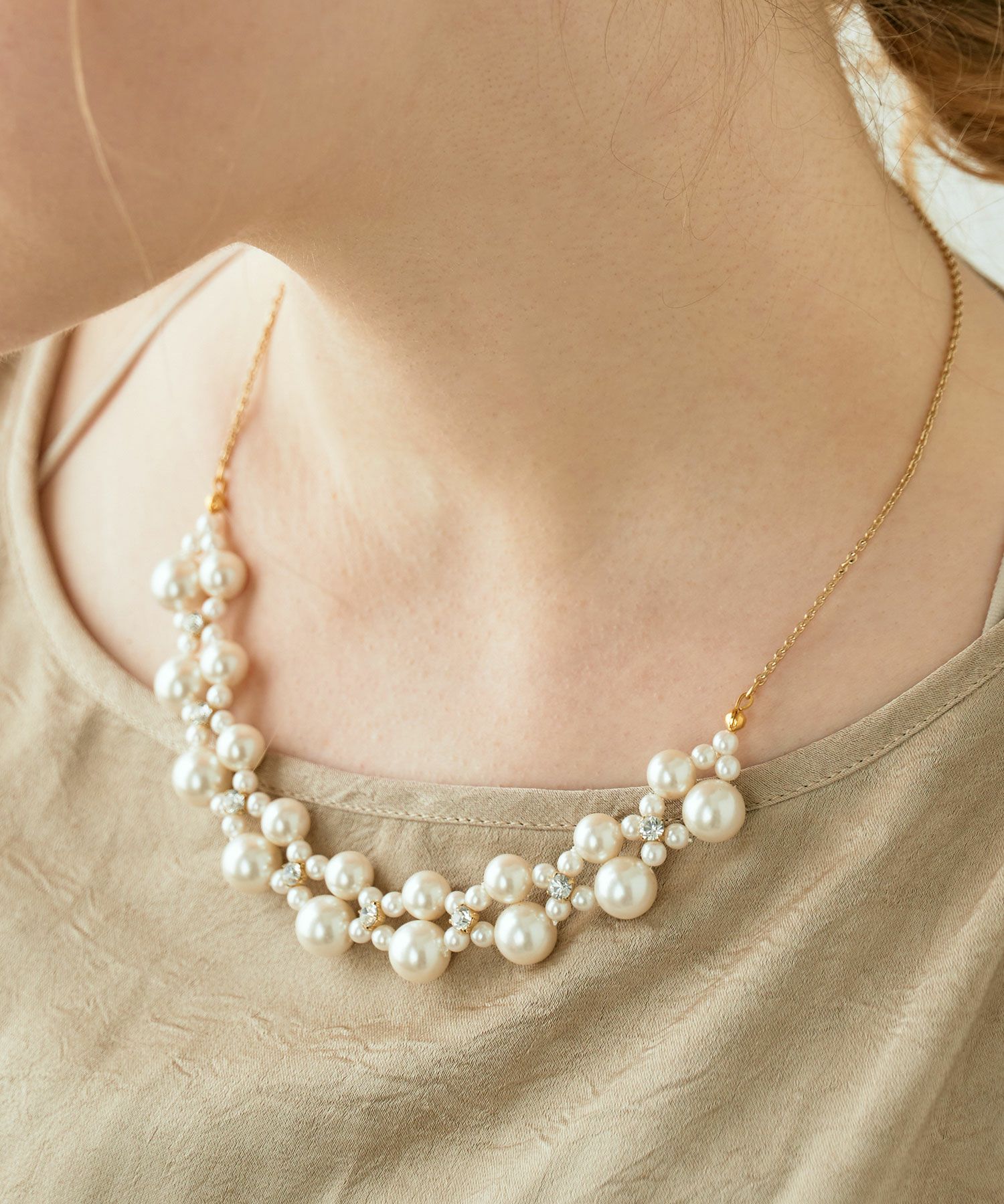 スピンパールチェーンネックレス【MUK voyalibre】