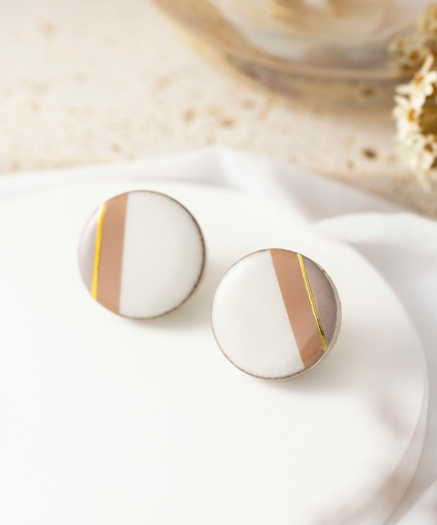 【MUK別注】美濃焼クラシックラインピアス【MIKELO】