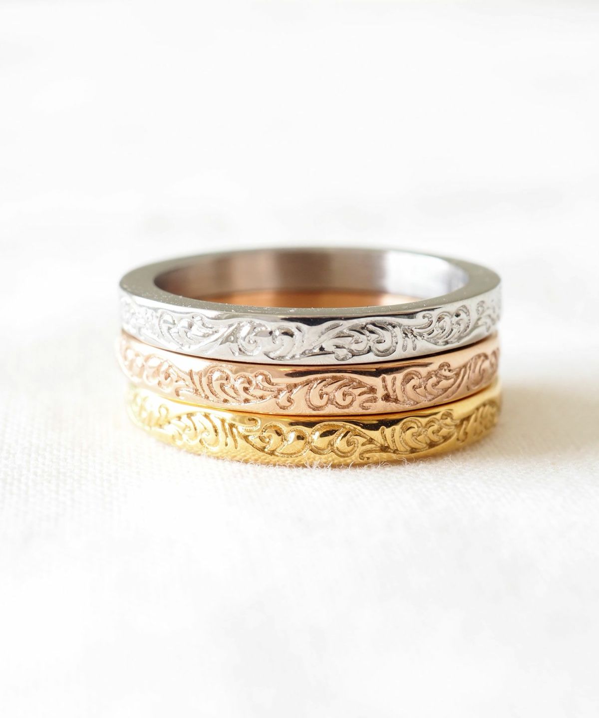 Maile&Scroll Ring【Lino*Makana】