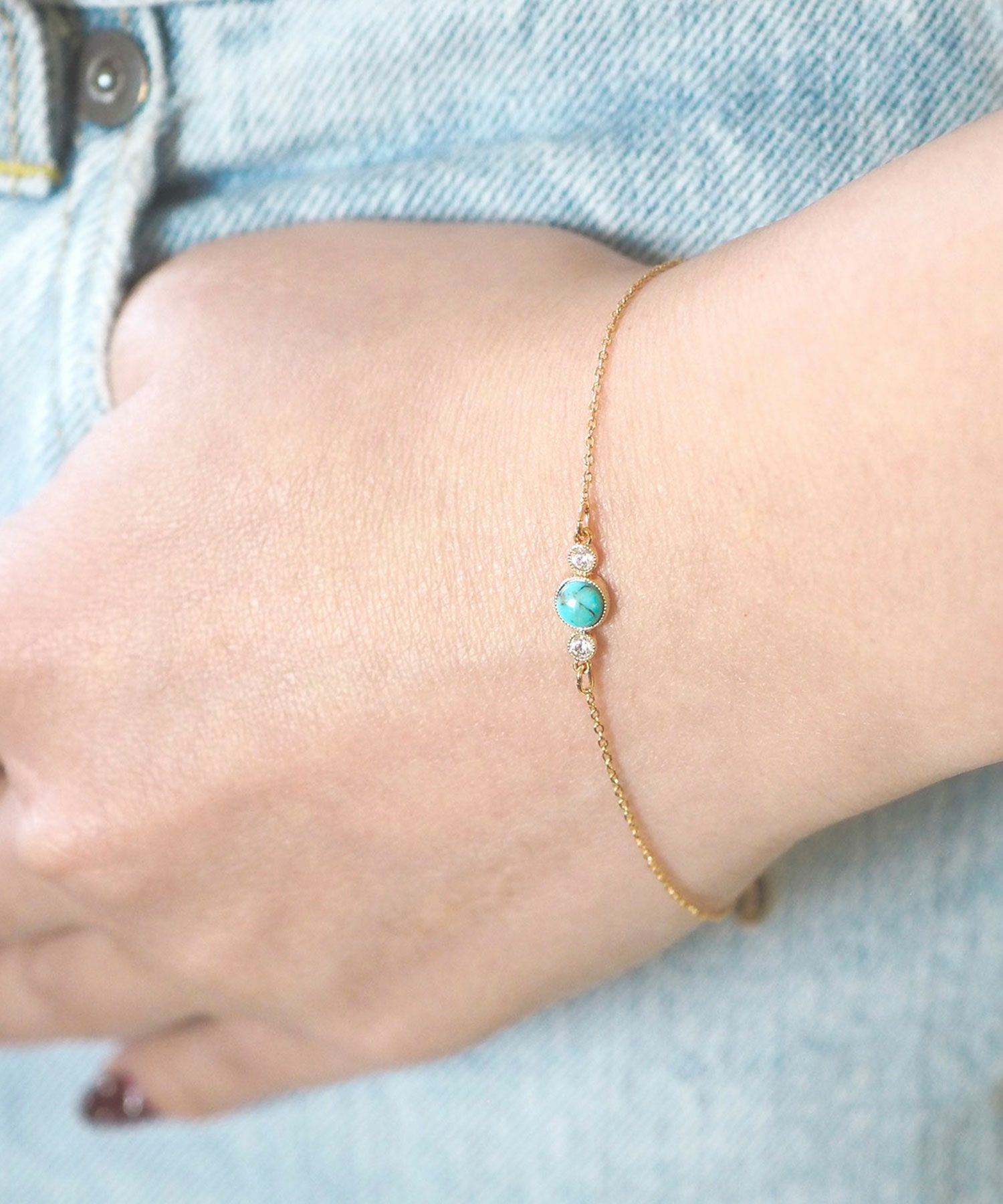 ナチュラルストーンとクリスタルのブレスレット【MUK Dreamy stone】