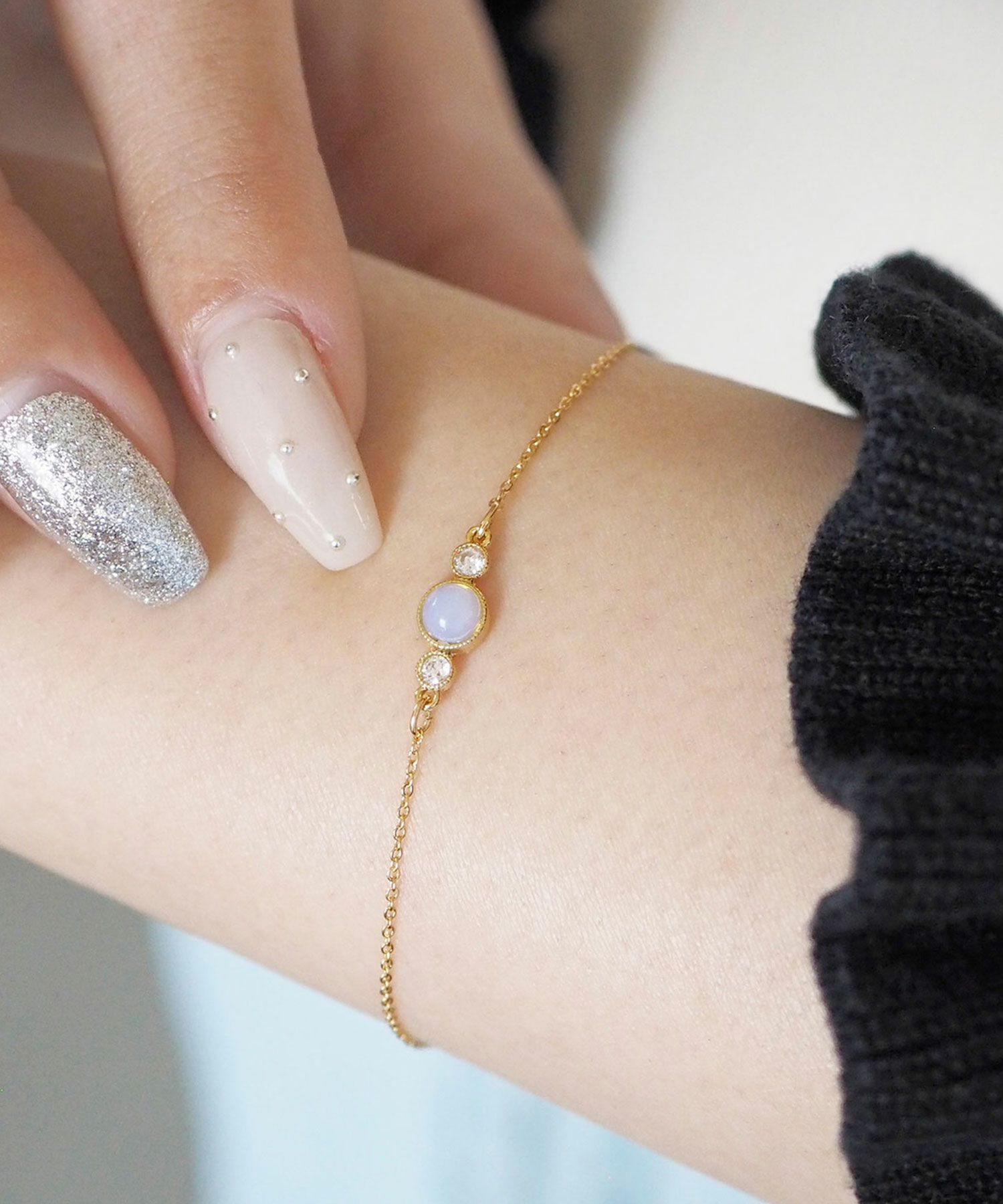 ナチュラルストーンとクリスタルのブレスレット【MUK Dreamy stone】