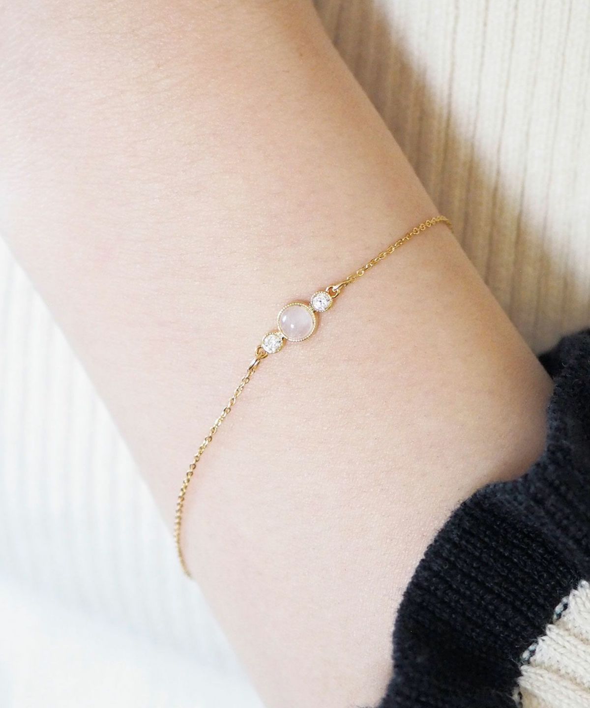 ナチュラルストーンとクリスタルのブレスレット【MUK Dreamy stone】