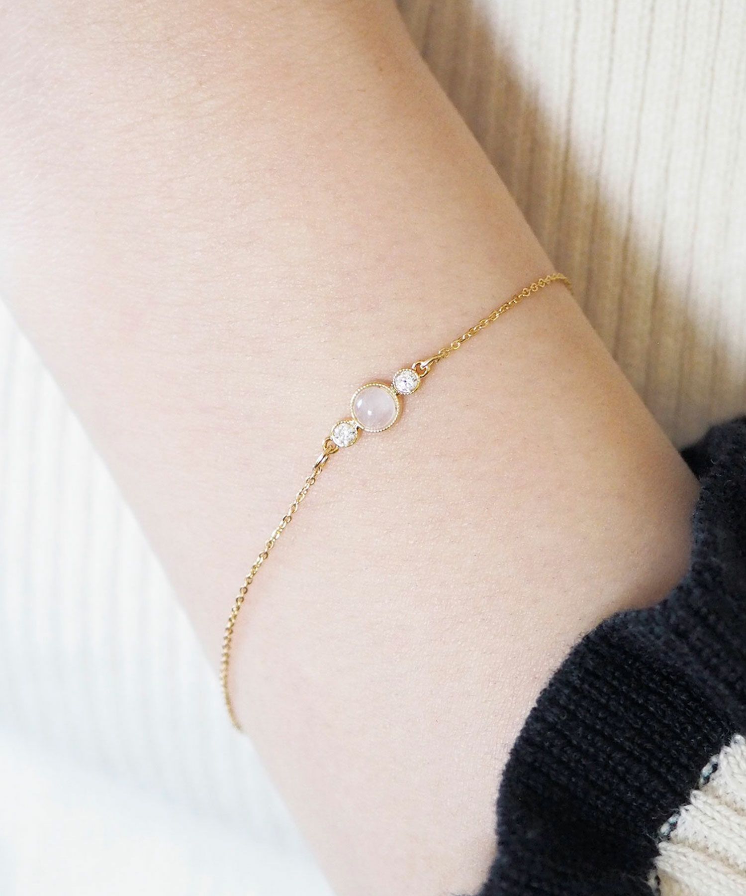 ナチュラルストーンとクリスタルのブレスレット【MUK Dreamy stone】