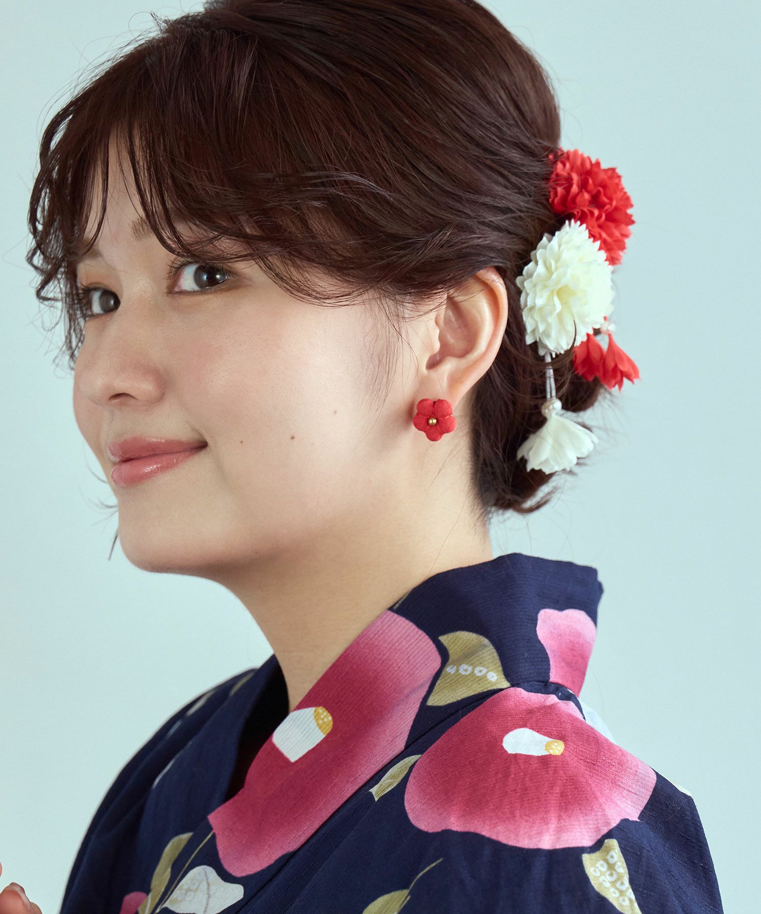 ちりめん細工ピアス