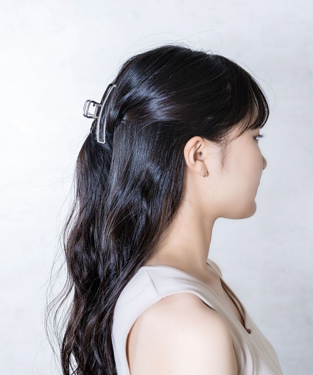 メタルスクエアフレームヘアクリップ