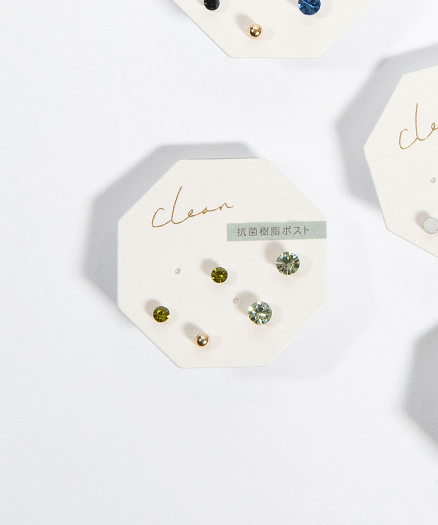 ストーンセット抗菌樹脂ポストピアス