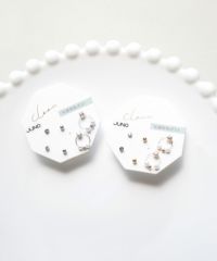 パールストーンリングセット抗菌樹脂ポストピアス