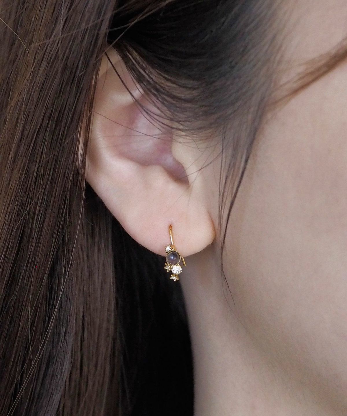 ナチュラルストーンストレートバーピアス【MUK Dreamystone】