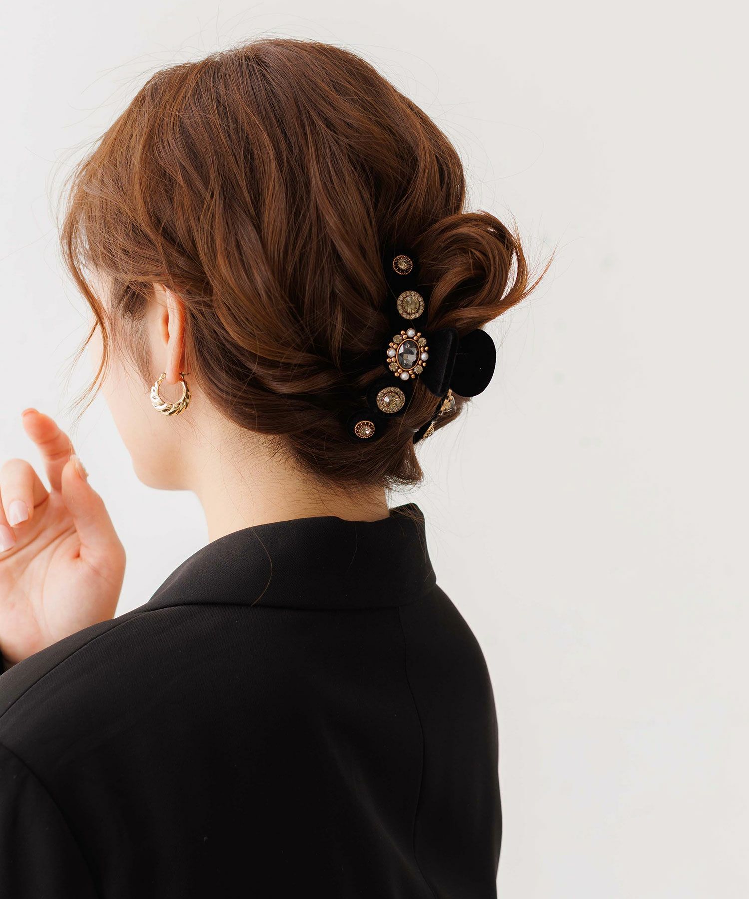 ヘアアクセサリー HRK アンティークパーツ付フロッキーバンスクリップ【Grace】 | 【公式