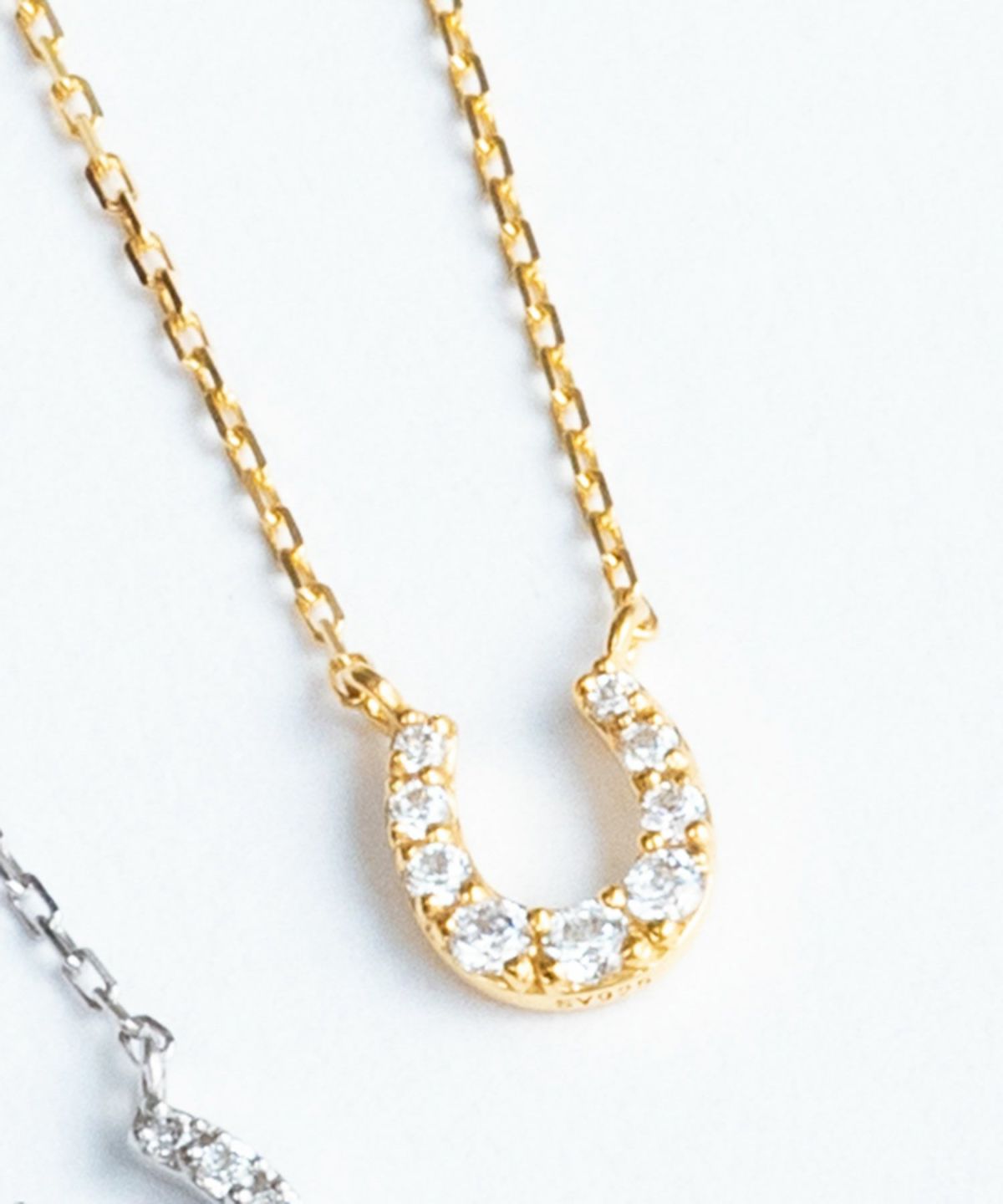 Pave Horseshoe 925 Silver Petite Pendant【H&Ccollection】