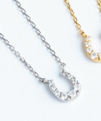 Pave Horseshoe 925 Silver Petite Pendant【H&Ccollection】