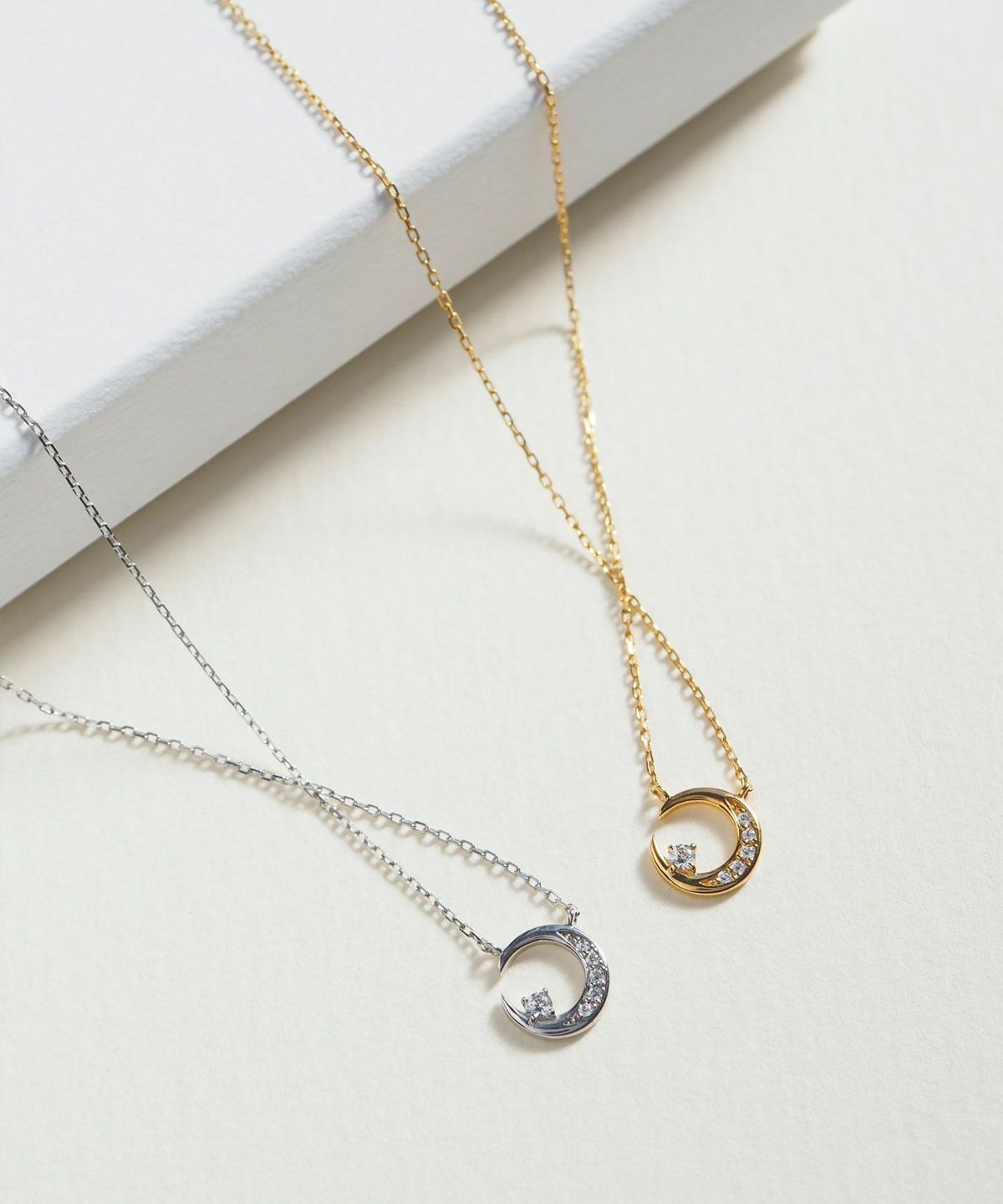 Pave Moon 925 Silver Petite Pendant【H&Ccollection】