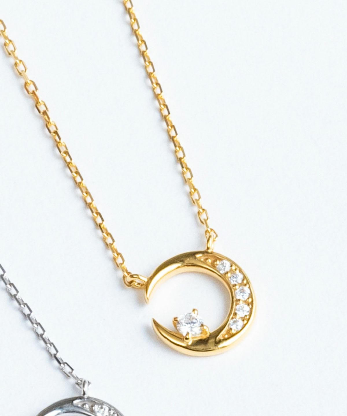 Pave Moon 925 Silver Petite Pendant【H&Ccollection】