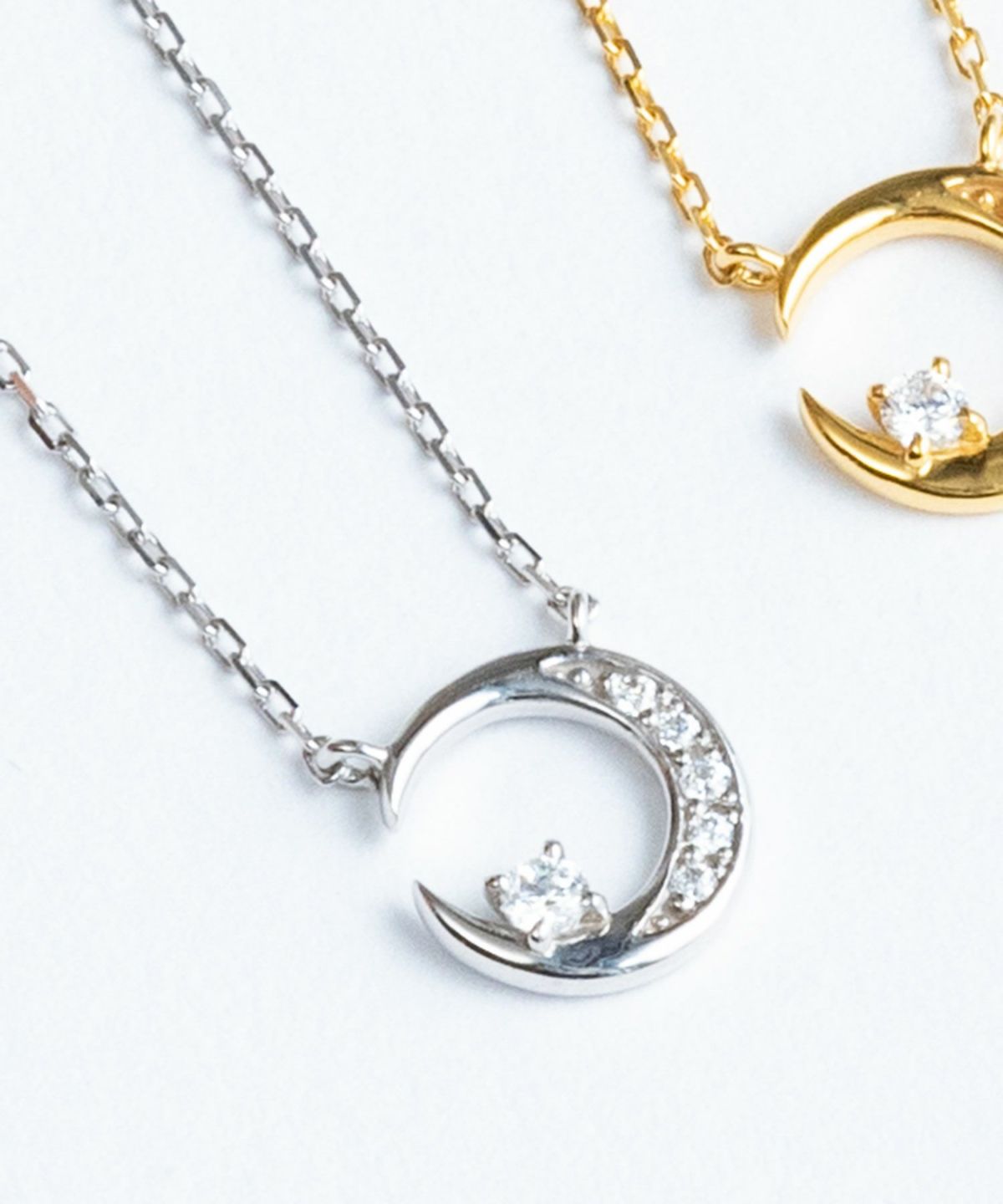 Pave Moon 925 Silver Petite Pendant【H&Ccollection】