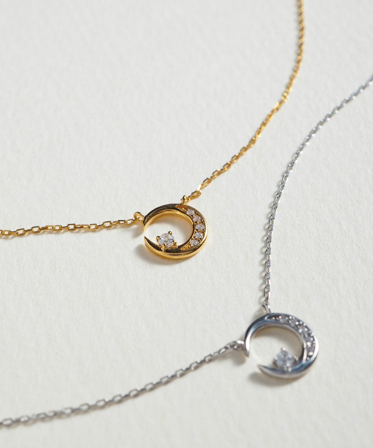 Pave Moon 925 Silver Petite Pendant【H&Ccollection】